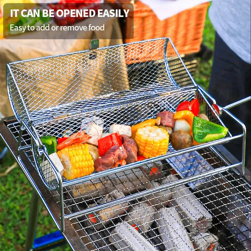 Stainless Steel BBQ Grill Mesh Basket for Perfect Roasting - Smarsty