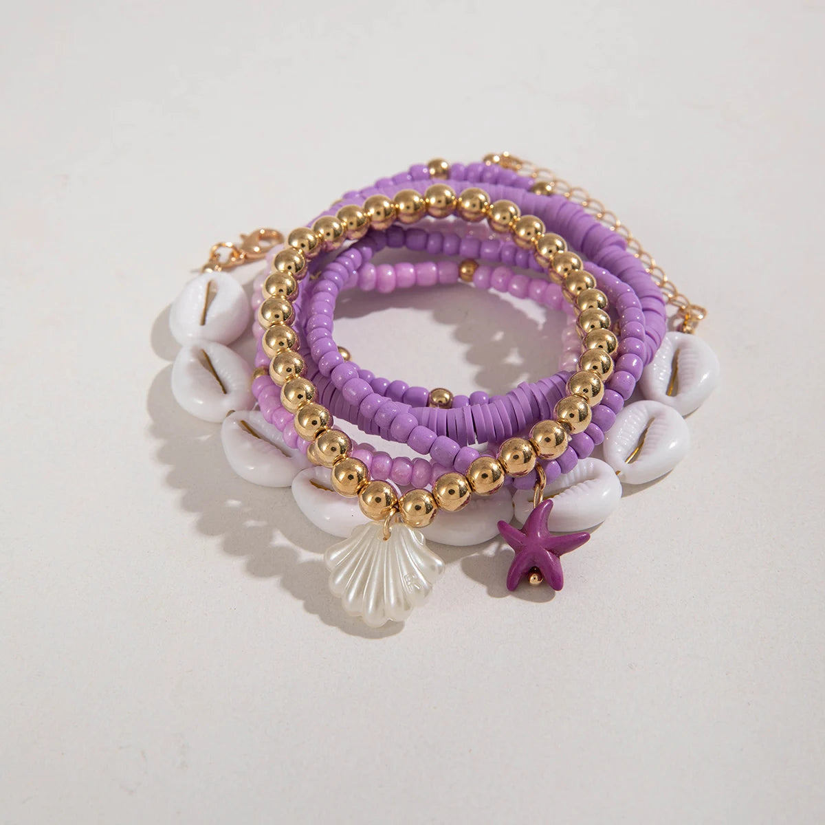 Bohemian Shell Beaded Bracelet Set for Women - Smarsty