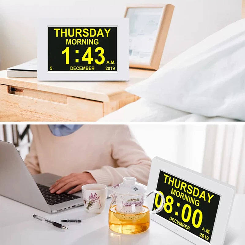 Digital LED Calendar Clock with 12 Alarms and Multi-Language Display - Smarsty