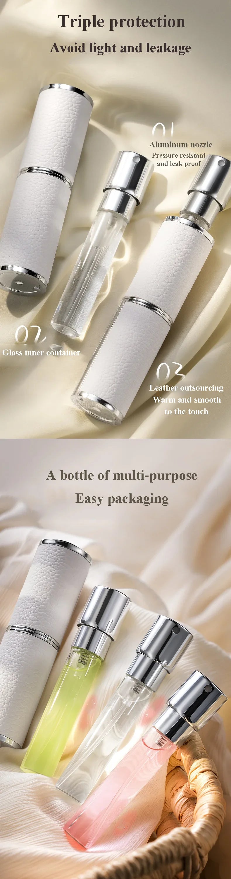 Portable Leather Perfume Atomizer Refillable Mini Spray Bottle - Smarsty