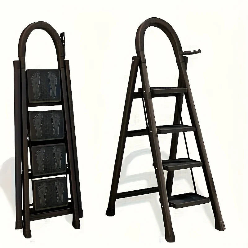 4-step ladder set: multifunctional foldable lightweight, wide-thick sturdy, safe handle + wide non-slip steps, for home/outdoor/