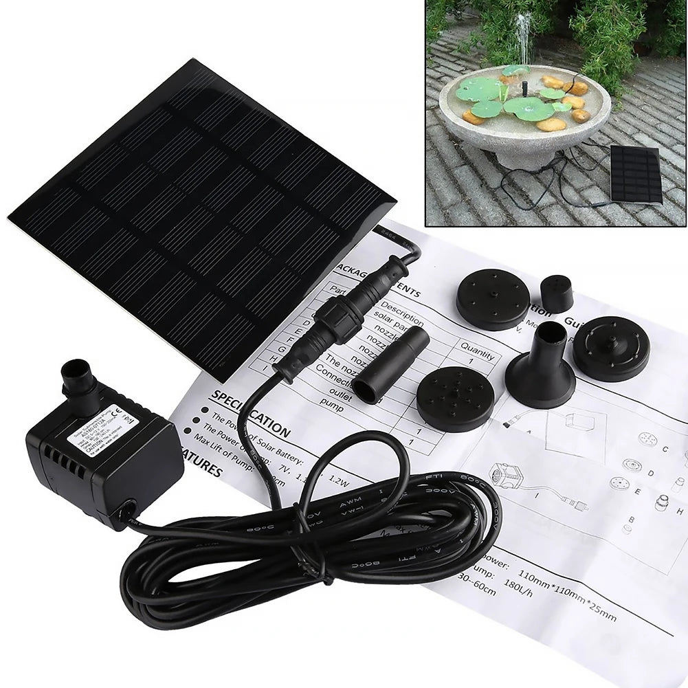 Solar Powered Water Fountain Kit for Garden Decoration - Smarsty