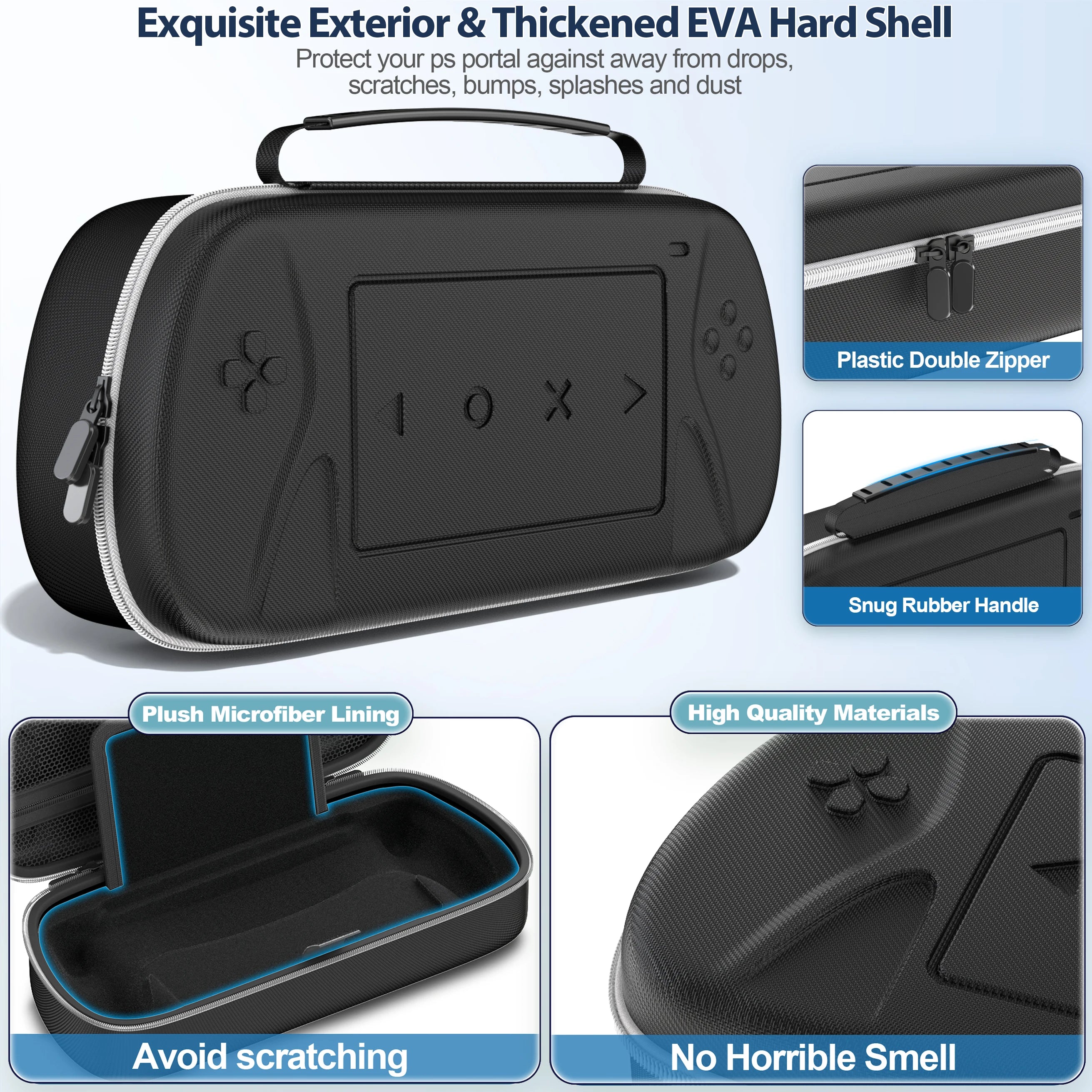 for PlayStation Portal Remote Player Hard Carrying Shell Case With Screen Protective Cover PS Portal Accessories Storage Bag - Smarsty