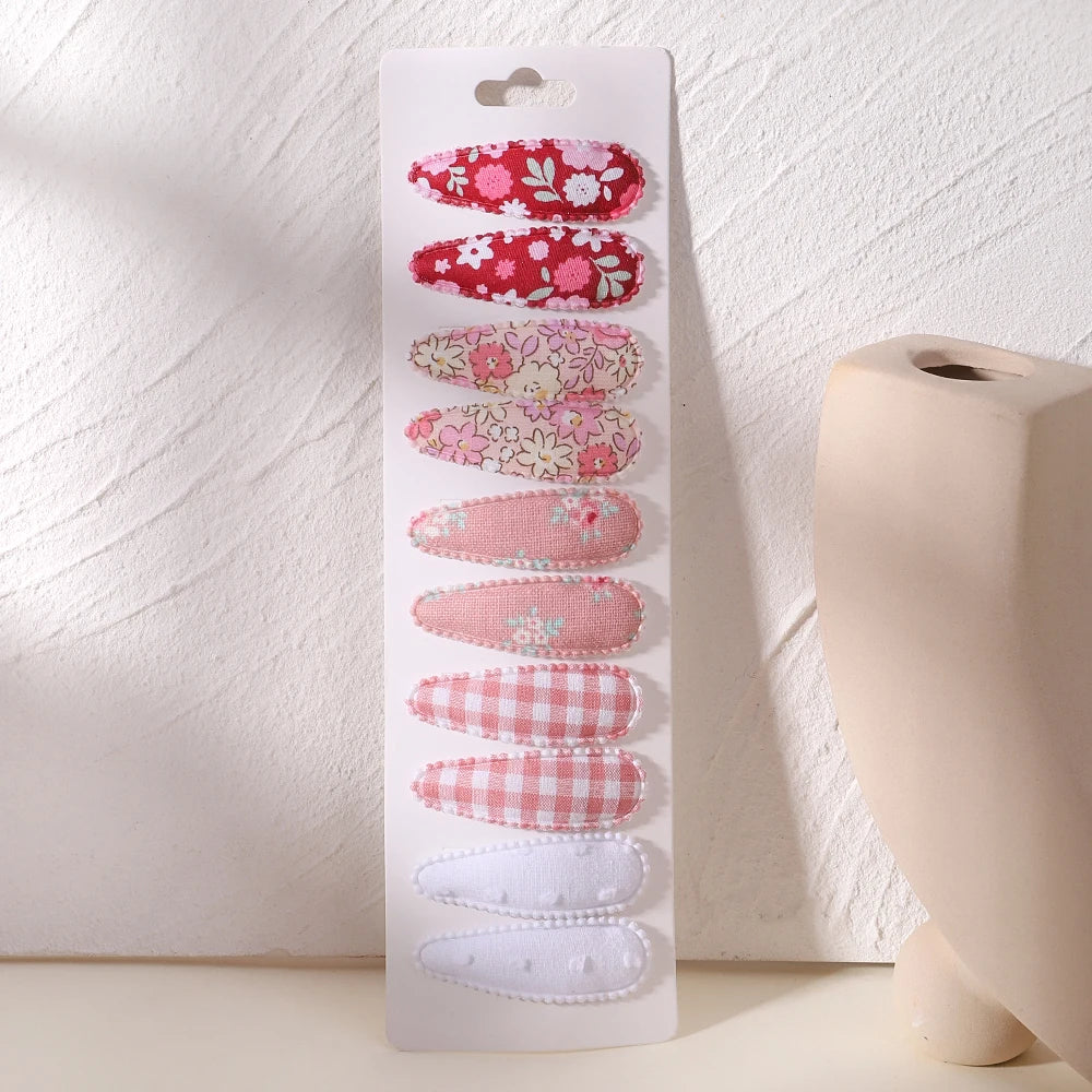 10 Pcs Cotton Alloy Hair Clips for Kids - Smarsty
