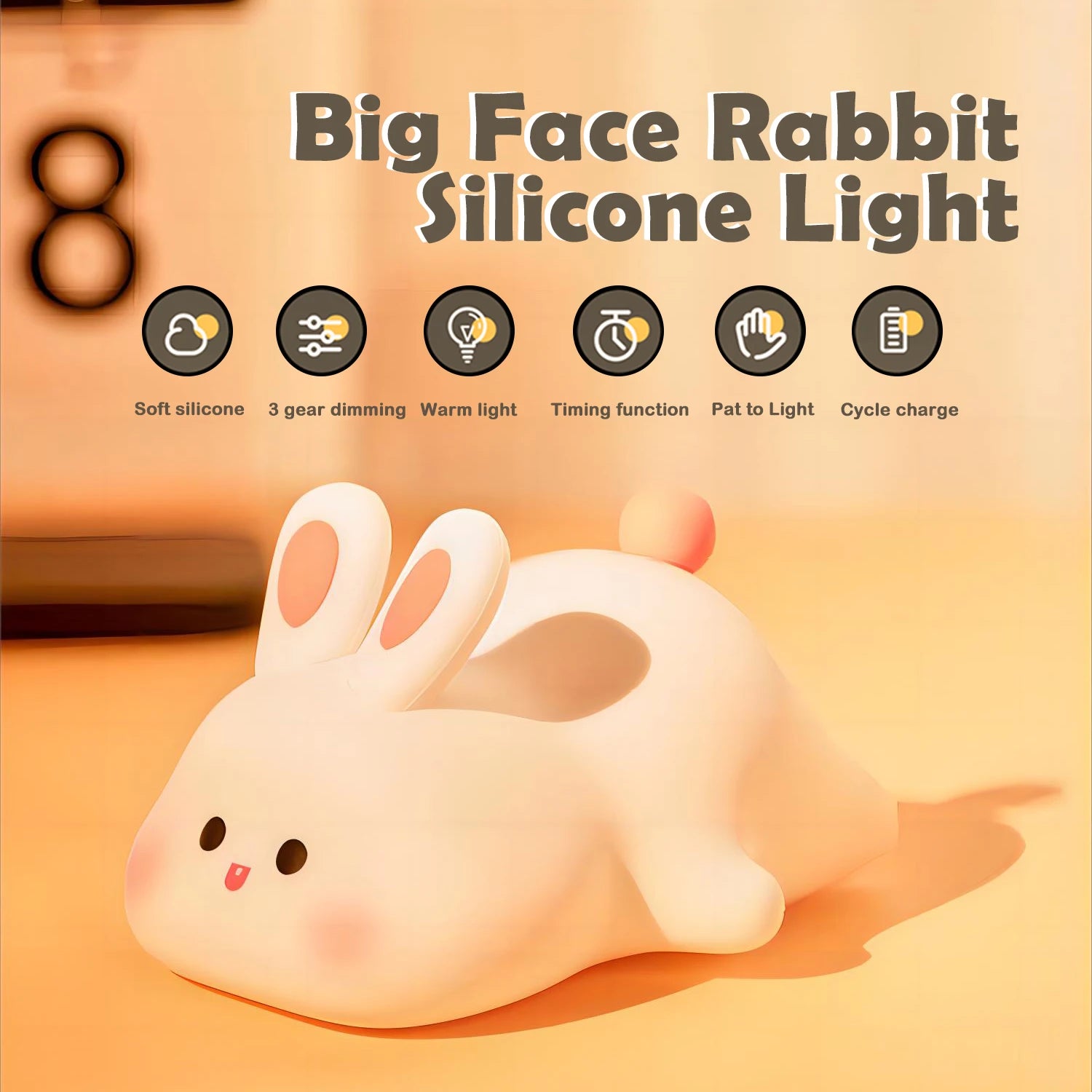 Cute Rabbit LED Night Light for Kids Bedroom - Smarsty