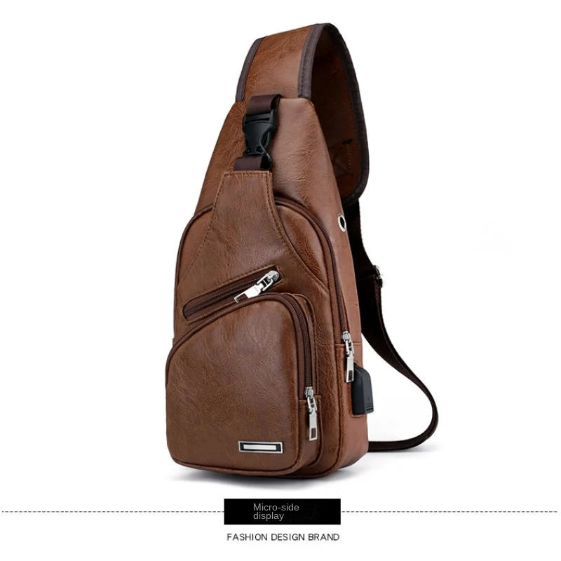 Mens USB Chest Bag With Portable Charging Crossbody - Smarsty