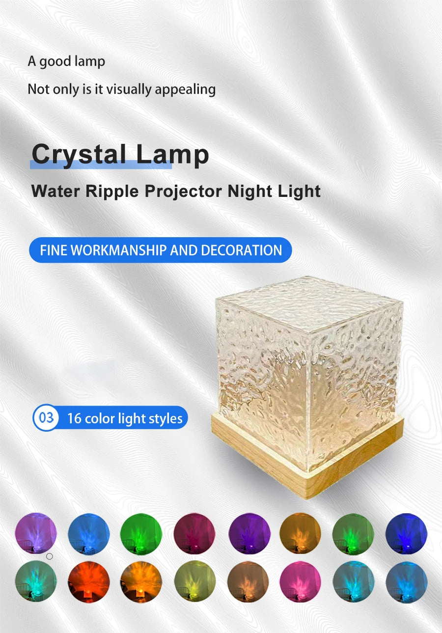 Dynamic Rotating Water Ripple Projector Night Light - Smarsty