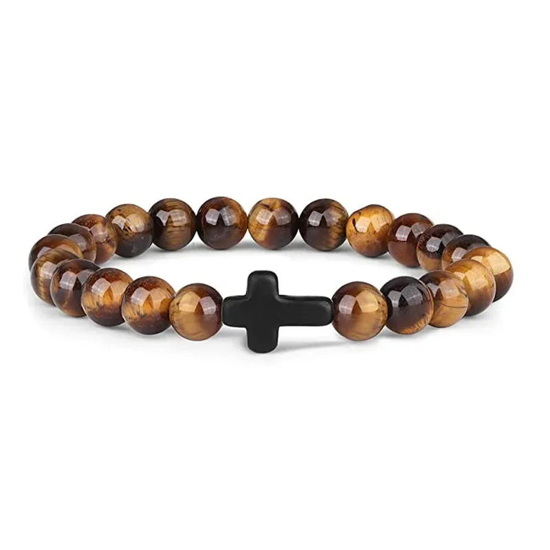 Natural Stone Beads Rosary Bracelet for Meditation - Smarsty