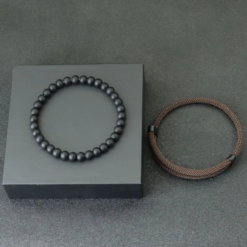 Fashion Men's Adjustable Bracelet Set for Lucky Charm - Smarsty