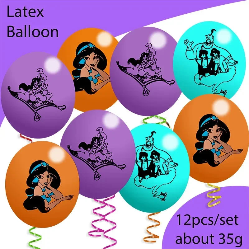 Jasmine Princess Aladdin Birthday Party Tableware Set - Smarsty