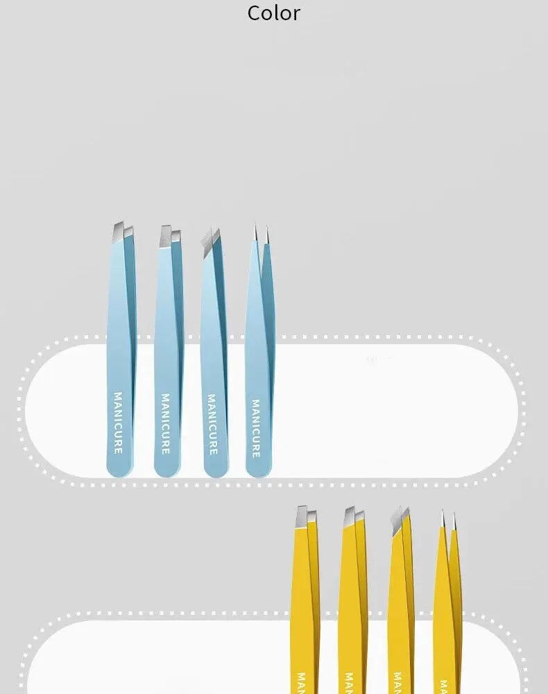 Colorful Stainless Steel Eyebrow Tweezers for Precision Hair Removal - Smarsty
