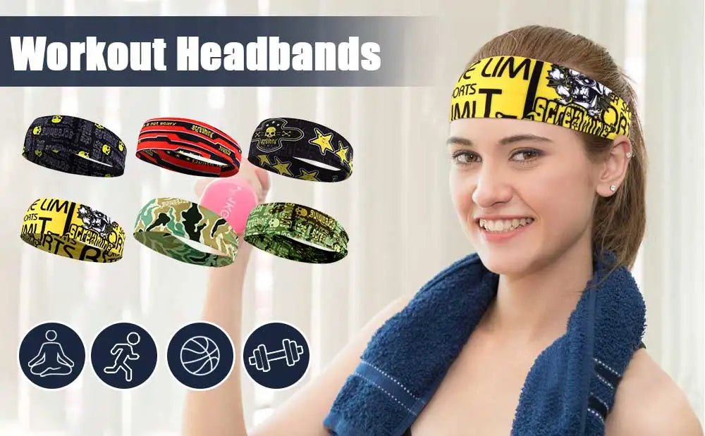 Unisex Sport Headband Moisture Wicking Breathable Sweatband - Smarsty
