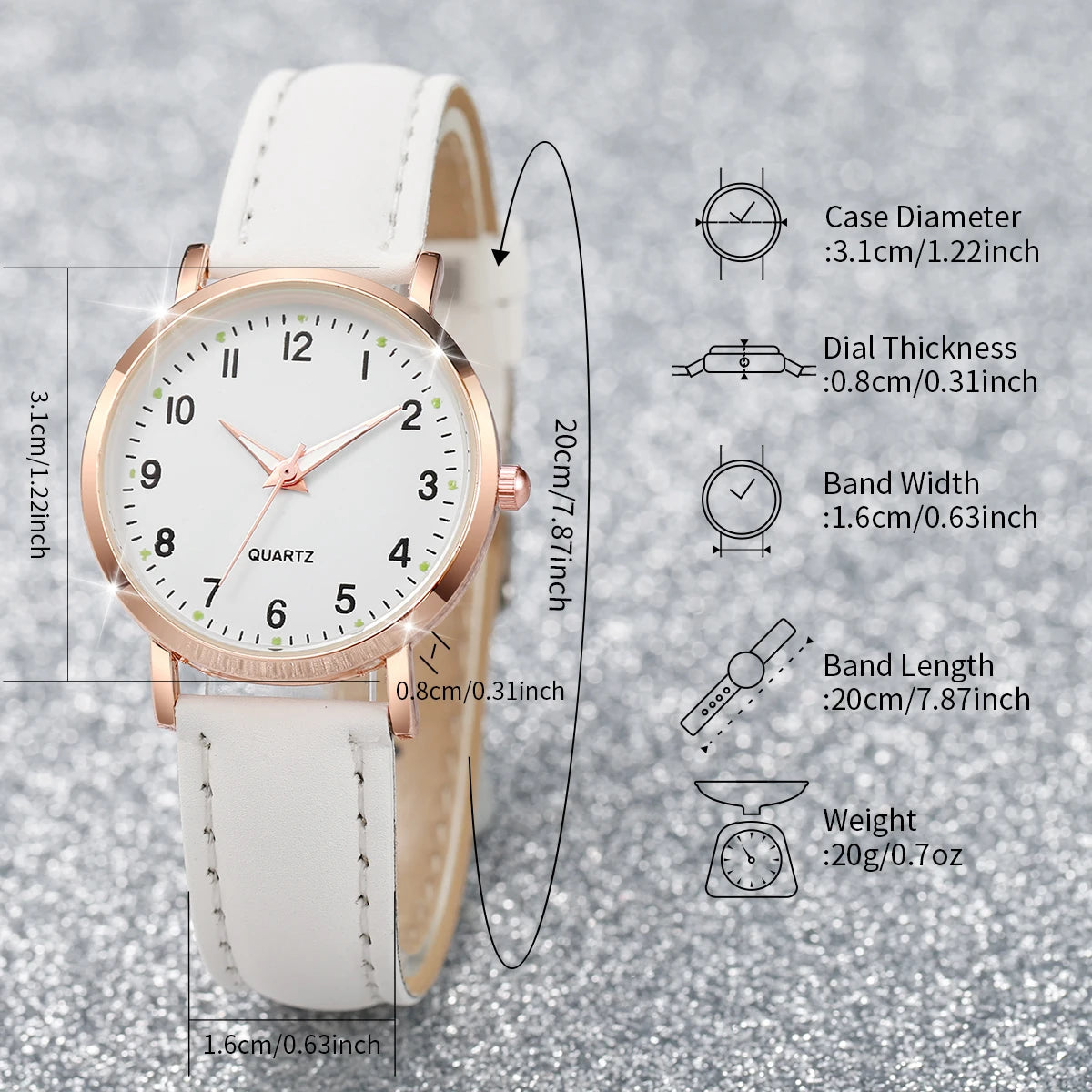 Fashion Women Quartz Watch with Leather Band - Smarsty