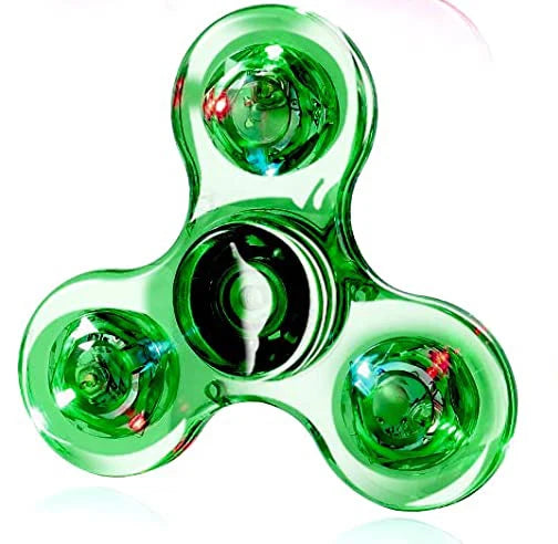 Crystal Luminous LED light Fidget Spinner Hand Top Spinners Glow in Dark EDC Stress Relief Toys Kinetic Gyroscope for Children by Smarsty