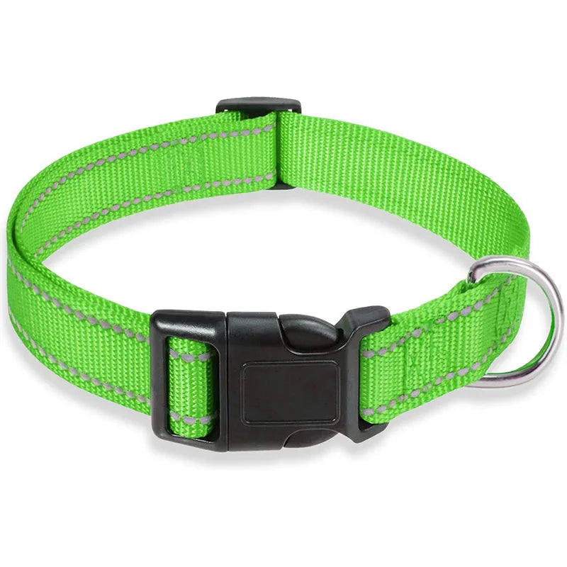 Reflective Nylon Dog Collar With Adjustable Safety Feature - Smarsty