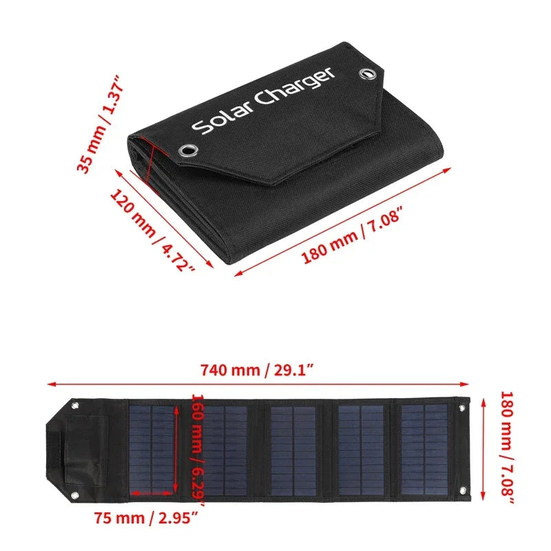 Foldable Solar Panel Charger for Outdoor Camping - Smarsty