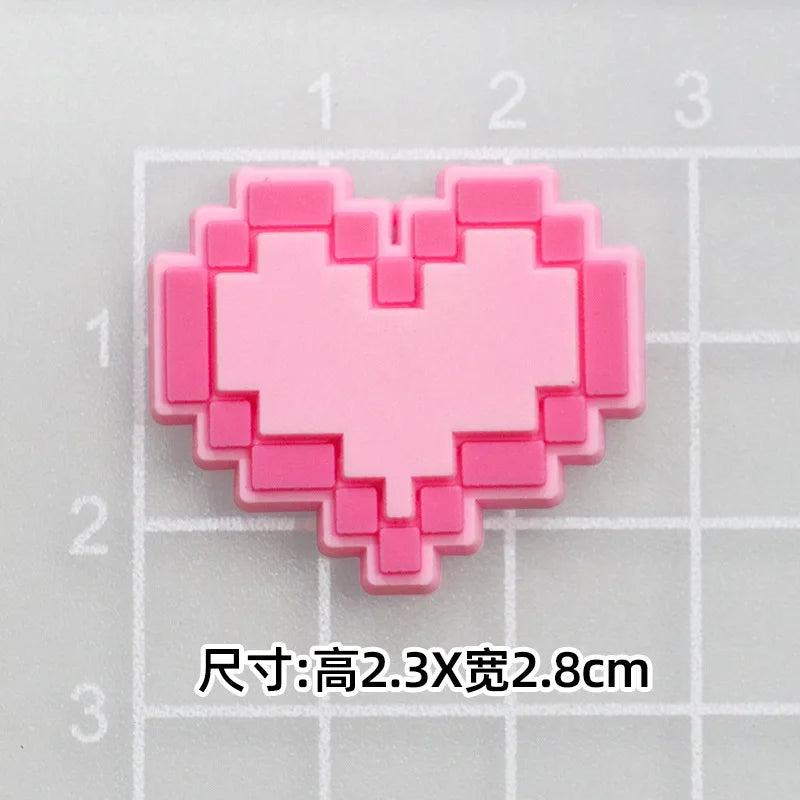 MINISO 20P Cute Cartoon PVC Pink Fashion Barbie Shoe Flowers DIY Hole Shoes Sandals Charm Shoes Accessories Party Festival Gifts