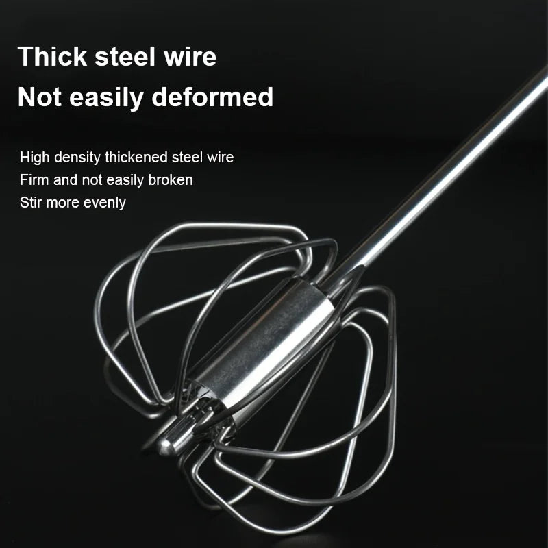 Stainless Steel Egg Beater Durable Semi-Automatic Mixer for Effortless Egg Cream Mixing Stirring and Beating for Kitchen Baking - Smarsty