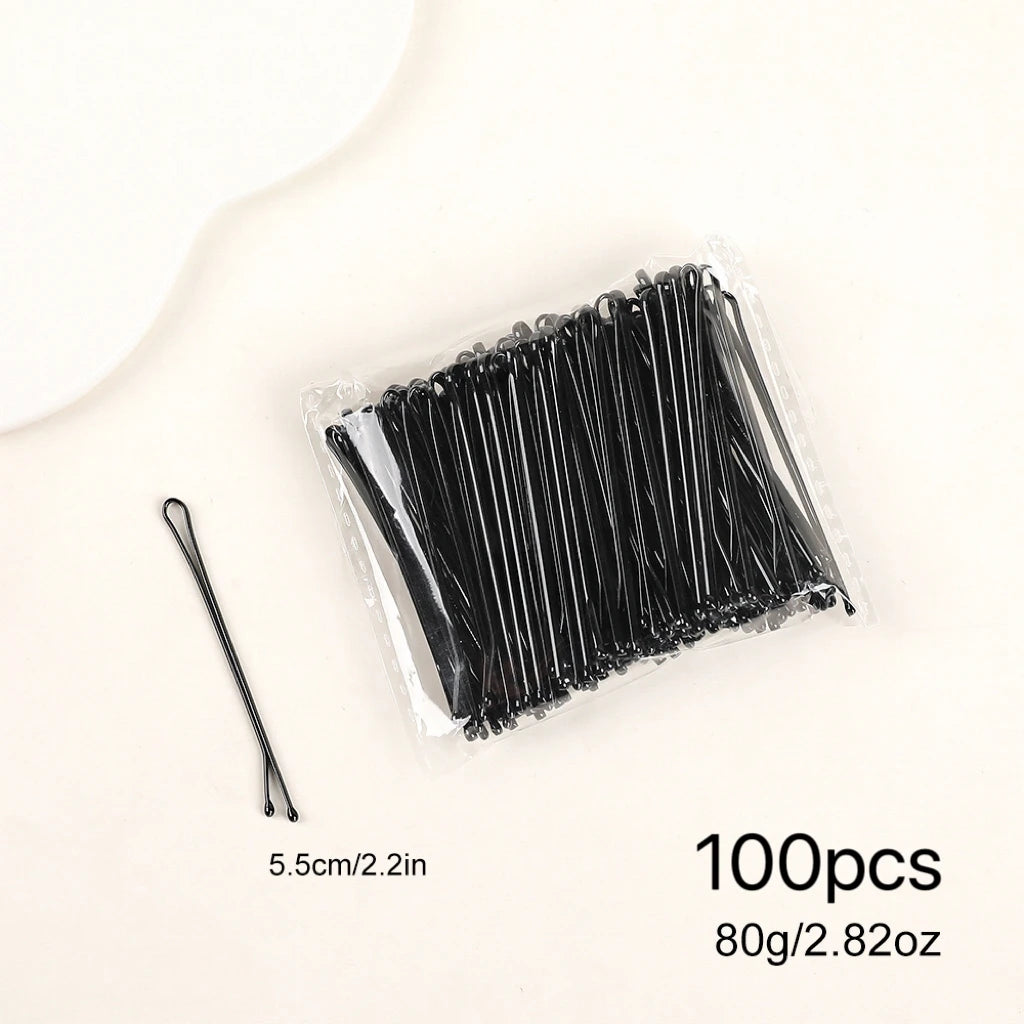 100Pc Bobby Pins Black Secure Hold Salon Hair Kit Set - Smarsty