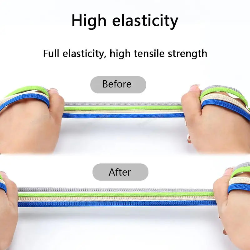 No tie Shoe laces Elastic laces Sneakers Flat Shoelaces without ties Quick Shoelace for Shoes Kids Adult One Size fits All Shoes - Smarsty