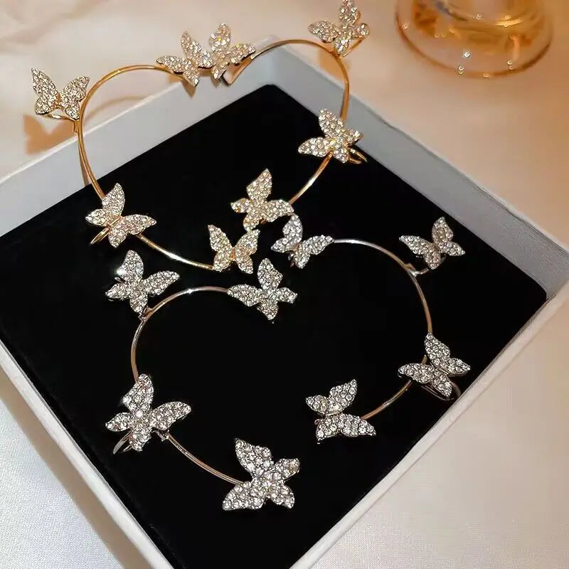 Luxury Crystal Butterfly Clip Earrings for Stylish Women - Smarsty