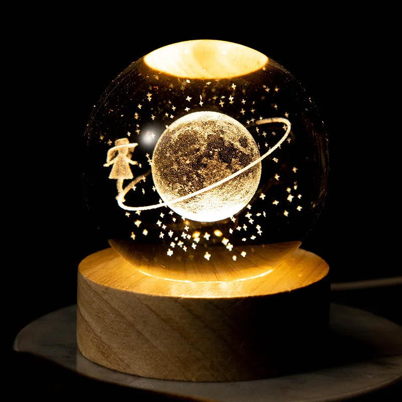 3D Crystal Galaxy Night Light for Home Decor - Smarsty