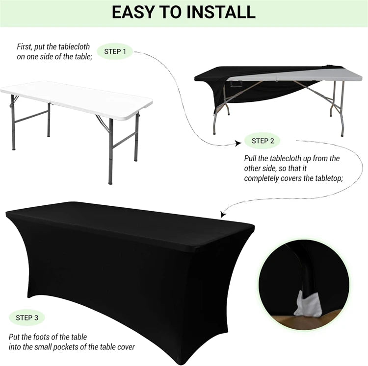 Stretch Spandex Table Cover for Rectangular Tables - Smarsty