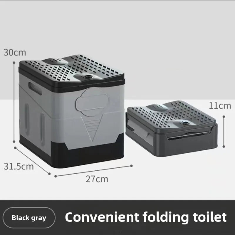 Portable Car Folding Toilet Toilet Camping Emergency Artifact Car Travel Emergency Outdoor Mobile Toilet Camping Equipment