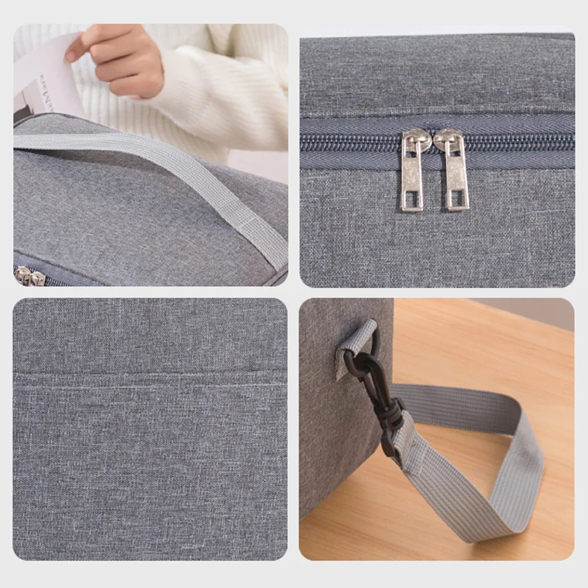 Insulated Lunch Bag Square Bento Bag with Aluminum Foil - Smarsty