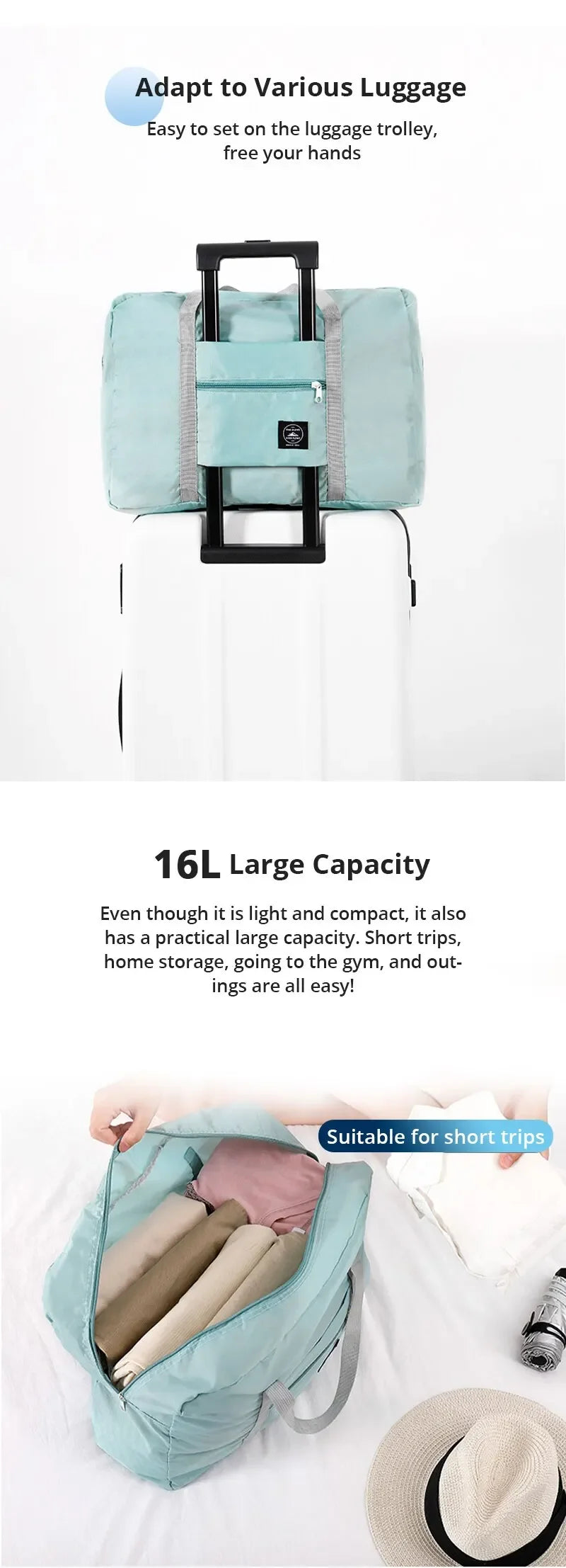 Foldable Travel Duffel Bags Two Pack For Carry On Luggage - Smarsty