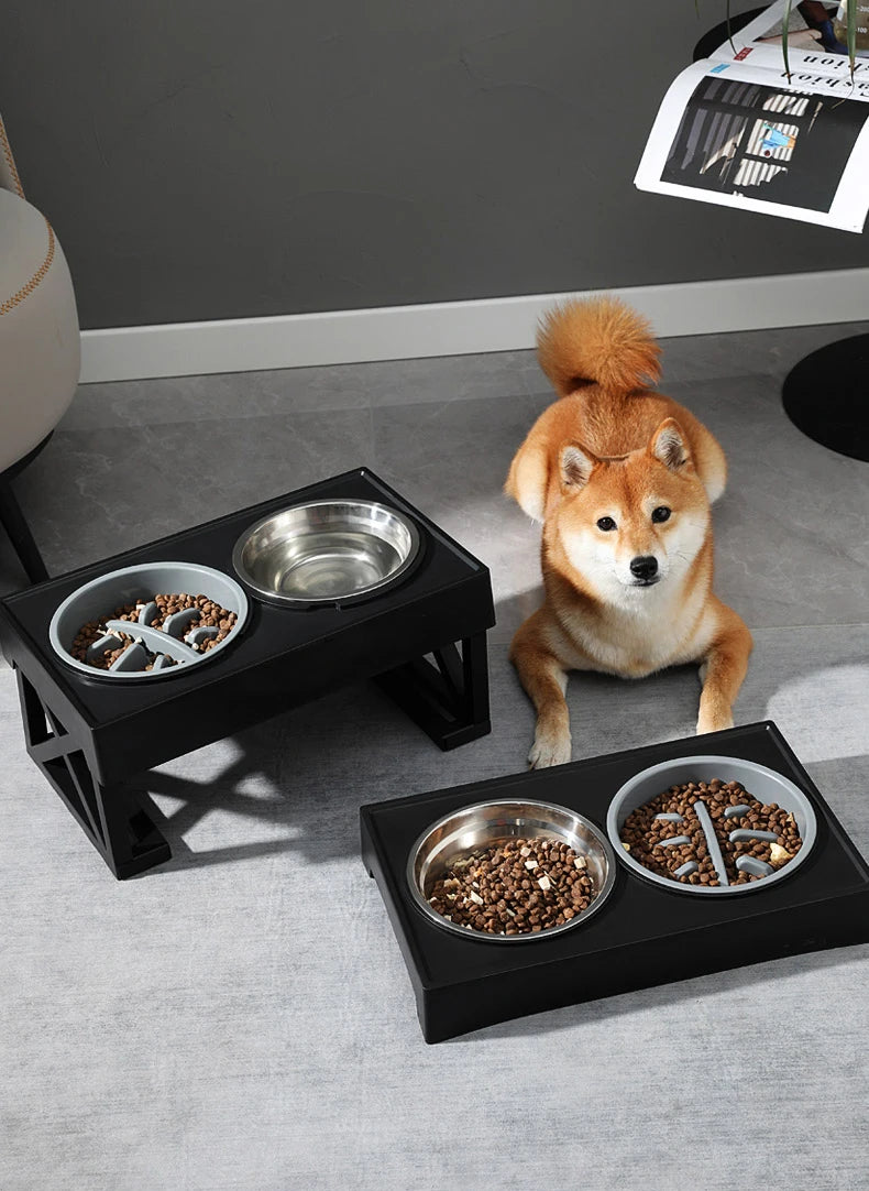 Adjustable Height Elevated Dog Feeding Bowl Stand - Smarsty
