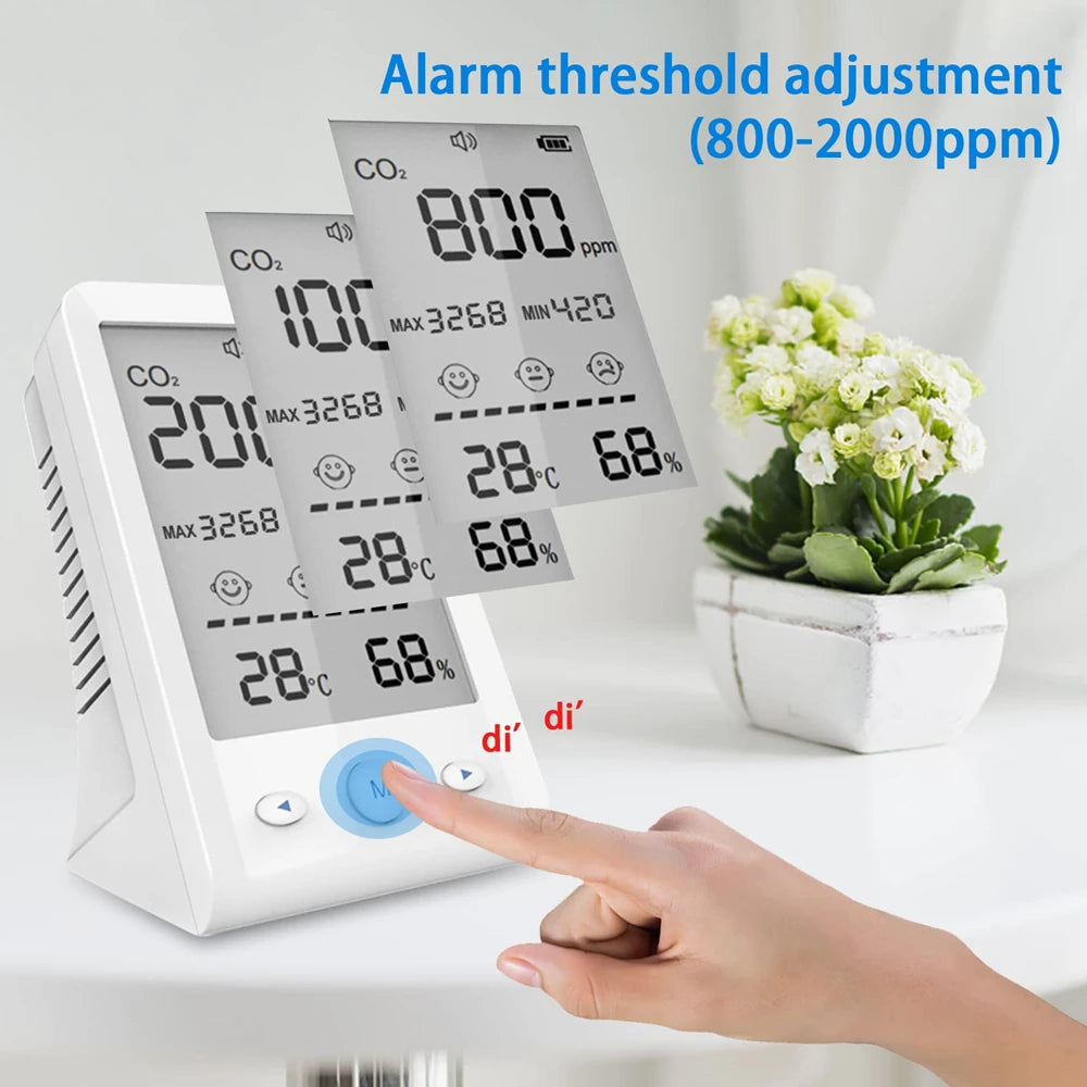 NDIR CO2 Meter and Air Quality Monitor with LCD Display - Smarsty