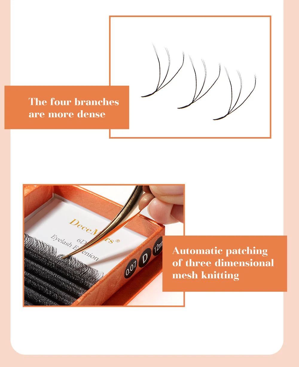 DeceMars 6D-W Shaped Eyelash Extensions for Natural Look - Smarsty