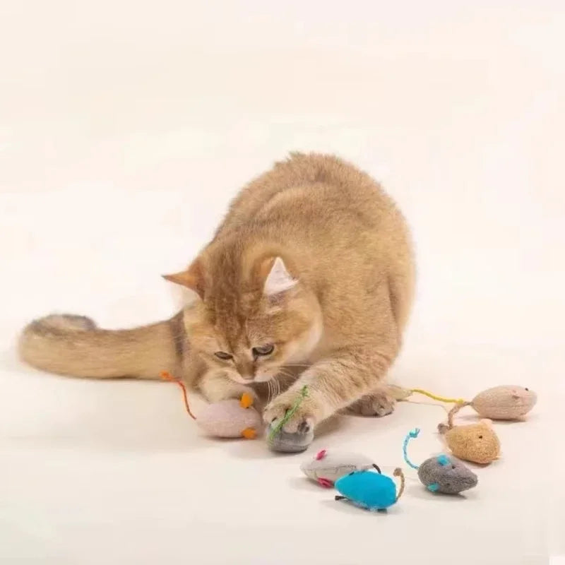 Plush Interactive Mouse Cat Toy Set for Playful Kittens - Smarsty