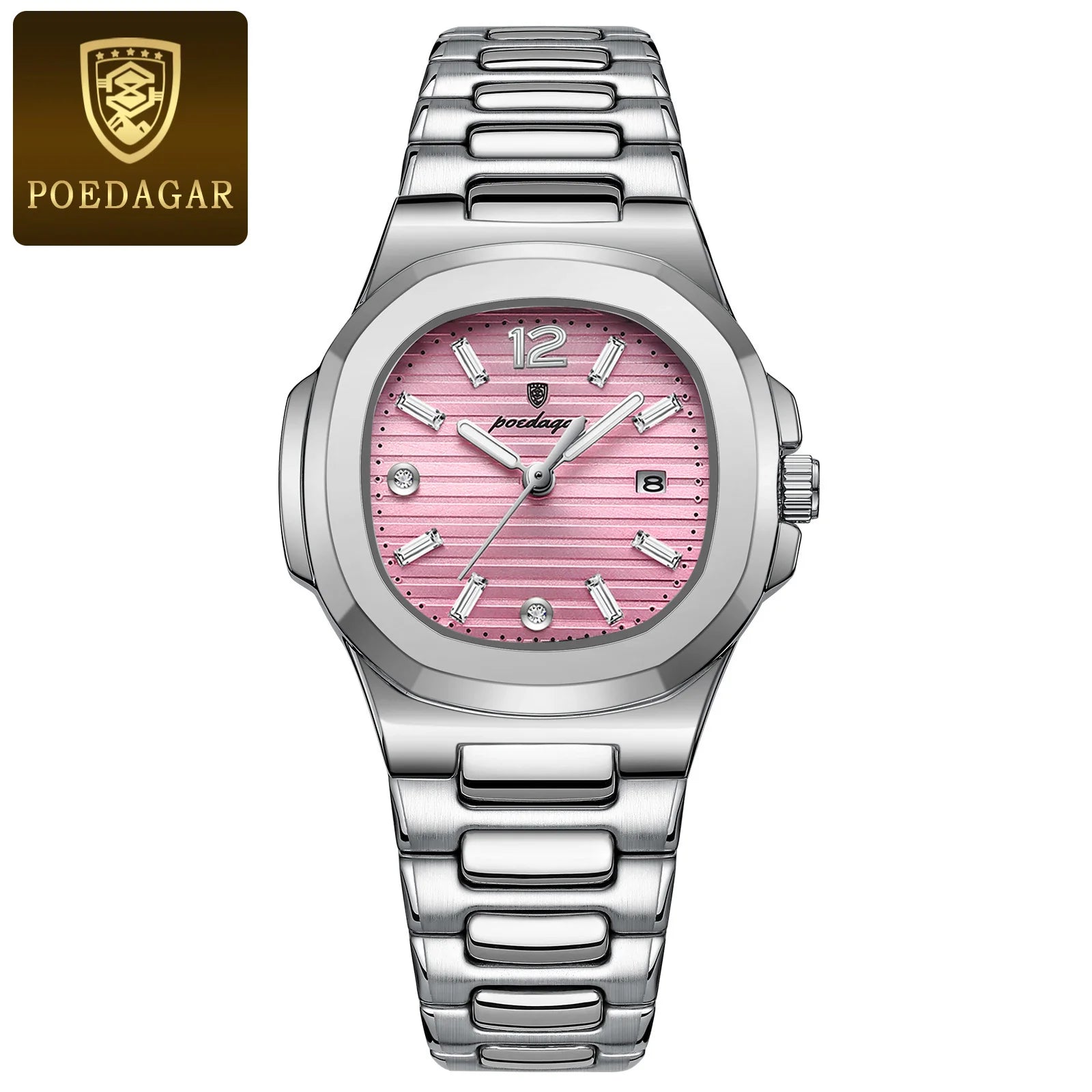POEDAGAR Luxury Square Watch For Woman Luminous Waterproof Date Ladies Watch Elegant Women's Quartz Watches Simple Female Clock - Smarsty