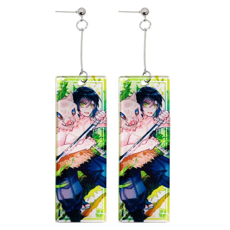 Acrylic Tanjiro Earrings for Women Anime Cosplay Jewelry - Smarsty