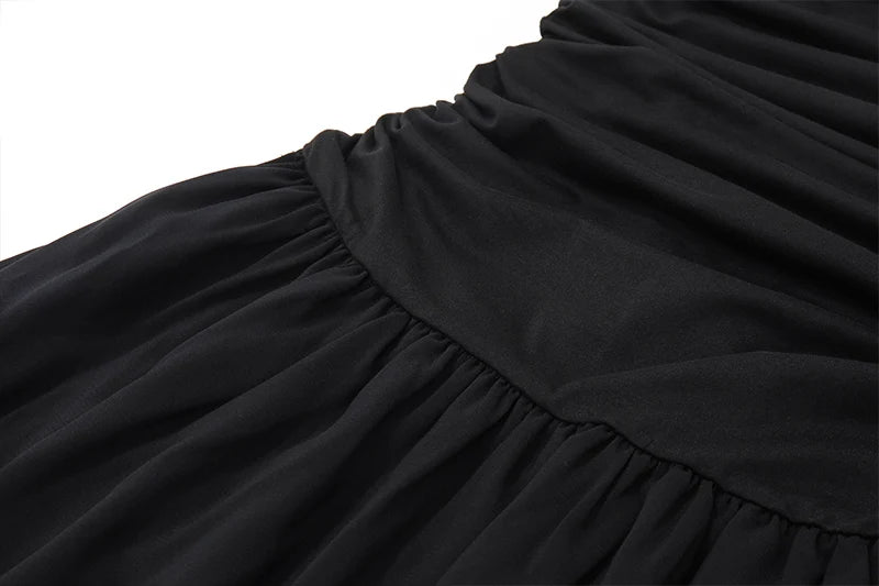 WhereMery Elegant Slip Long Dresses Sexy Women Ruched Bodycon Solid Maxi Dress Spring Y2K Summer Temperament High-waist Vestidos - Smarsty