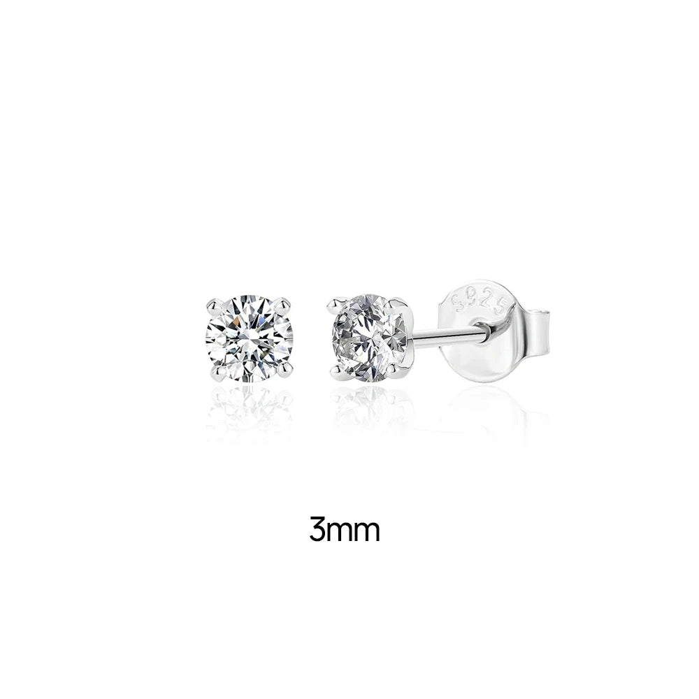 Moissanite Stud Earrings 0.5 To 1.2 Carat Sterling Silver - Smarsty
