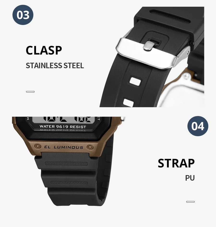 Waterproof Luminous Digital Sports Watch for Men and Women - Smarsty