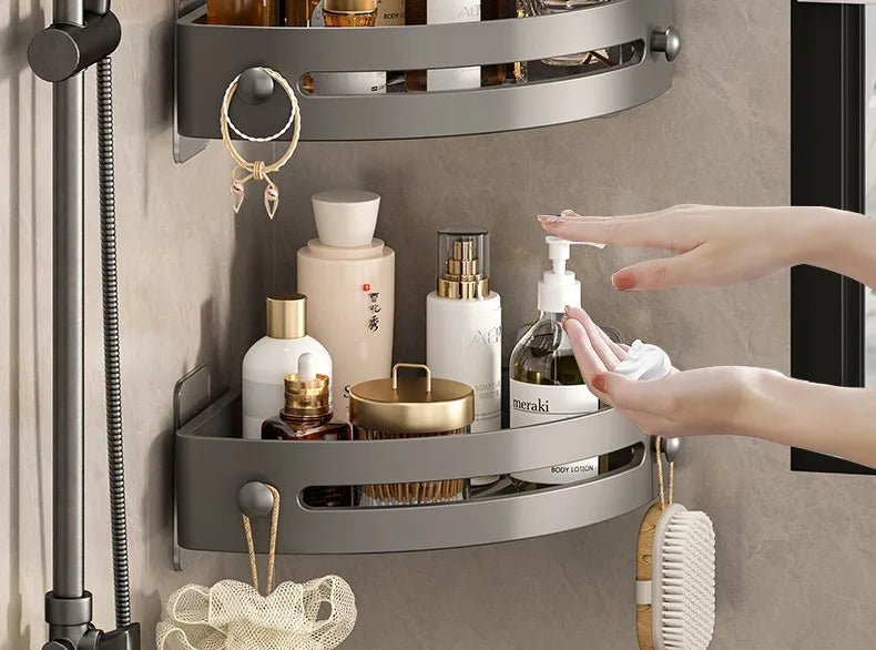 2PCS No Drill Bathroom Shelves for Easy Storage - Smarsty