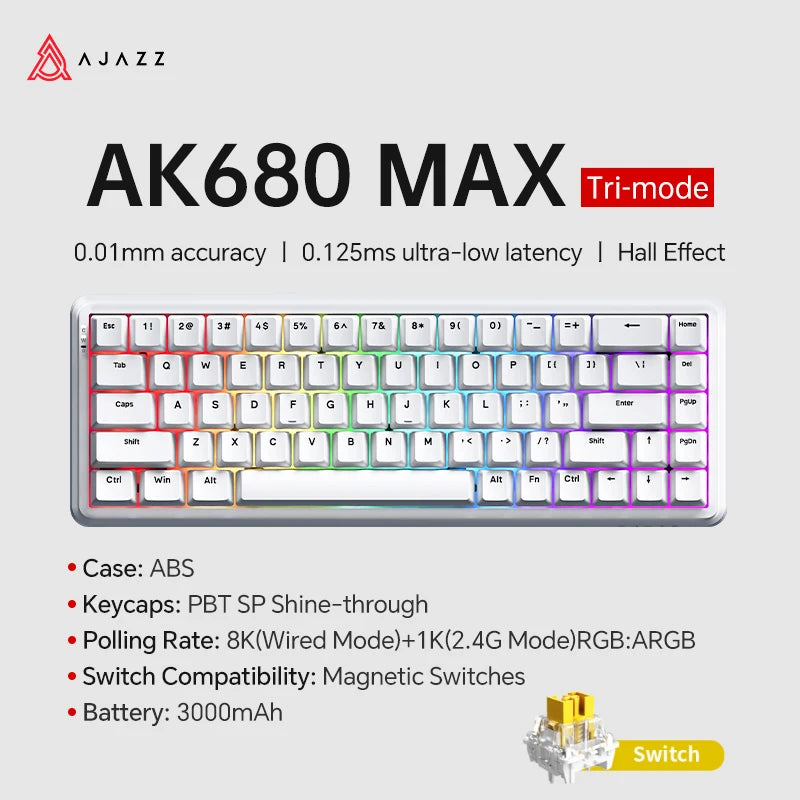 Magnetic Switch 60 Percent Mechanical Keyboard For Gaming