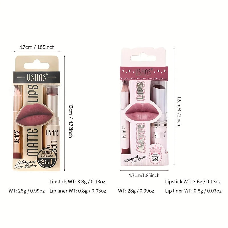 Ushas 12 Color Matte Lipstick Set Long Lasting Waterproof - Smarsty