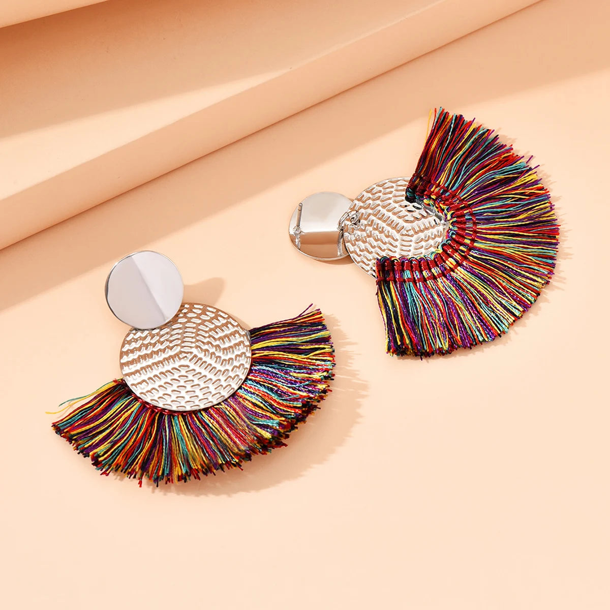 Bohemian Big Tassel Drop Earrings for Stylish Wedding Look - Smarsty