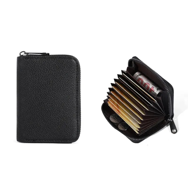 20 Detents Cards Holders PU Business Bank Credit Bus ID Card Holder Cover Coin Pouch Anti Demagnetization Wallets Bag Organizer