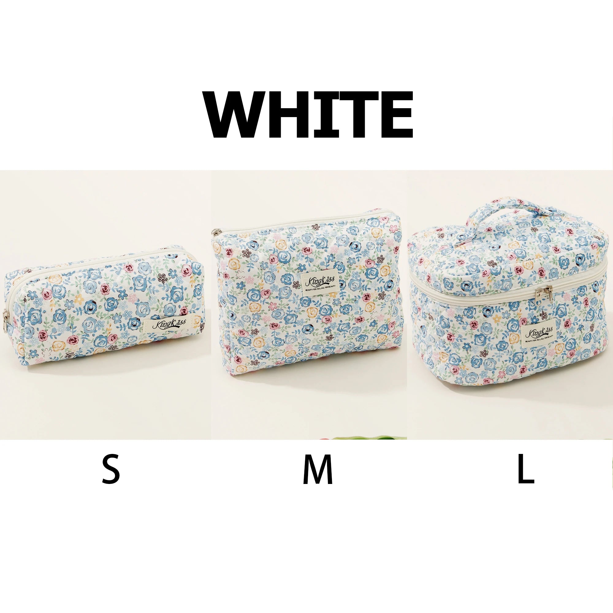 1pcs Cute Quilted Cotton Makeup Bag Women Zipper Cosmetic Organizer Cloth Handbag Box Shape Portable Toiletry Case for Girls - Smarsty