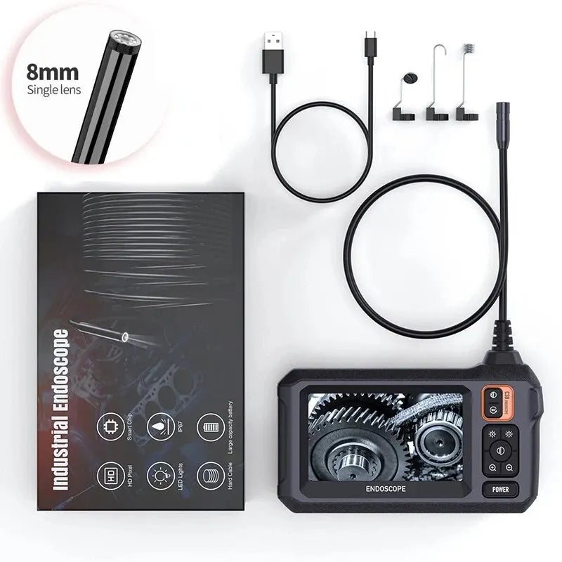 Industrial Endoscope Camera 8mm HD1080P 4.3inch IPS Screen 1080P Pipe Inspection Camera for Car Repair IP67 Waterproof 8 LEDS - Smarsty