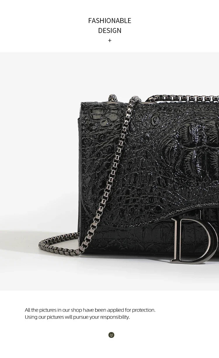 Luxurious Women's Sequined Crossbody Handbag With Chains - Smarsty