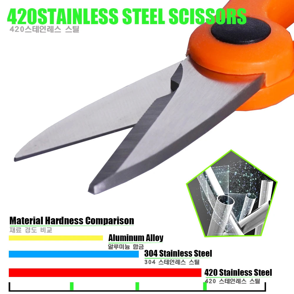 420 Stainless Steel Fishing Scissor Accessories Electrician Portable Scissors Plier Cut PE Braid Line Lure Carp Fishing Tools - Smarsty