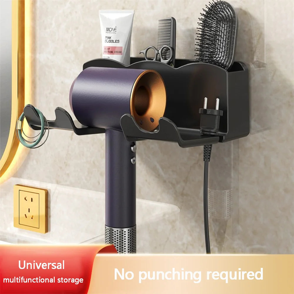 Wall Mounted Hair Dryer Storage Rack for Bathroom - Smarsty