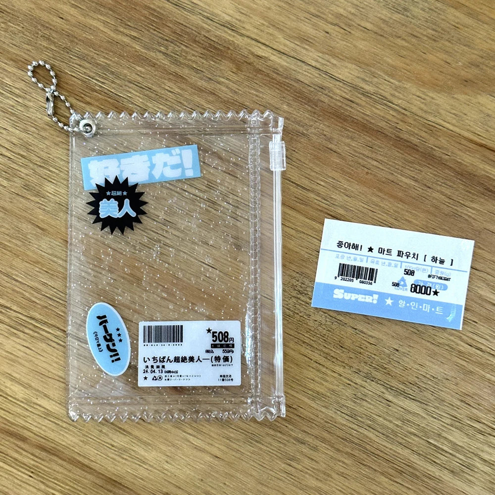 INS Transparent Candy Bag Badge Holder Korean Photocard Holder Display Bag Pendant Idol Photo Card Protective Cover Card Holder